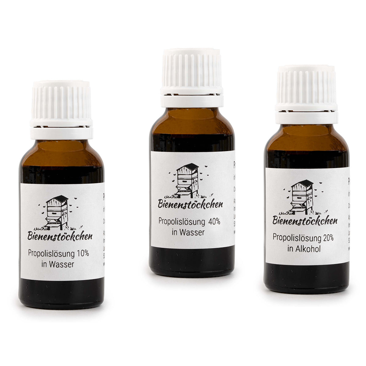 Propolis-Tinkturen in drei ausführungen