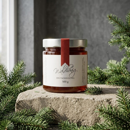 Deutscher Waldhonig im Glas – dunkler Honig mit kräftigem Aroma