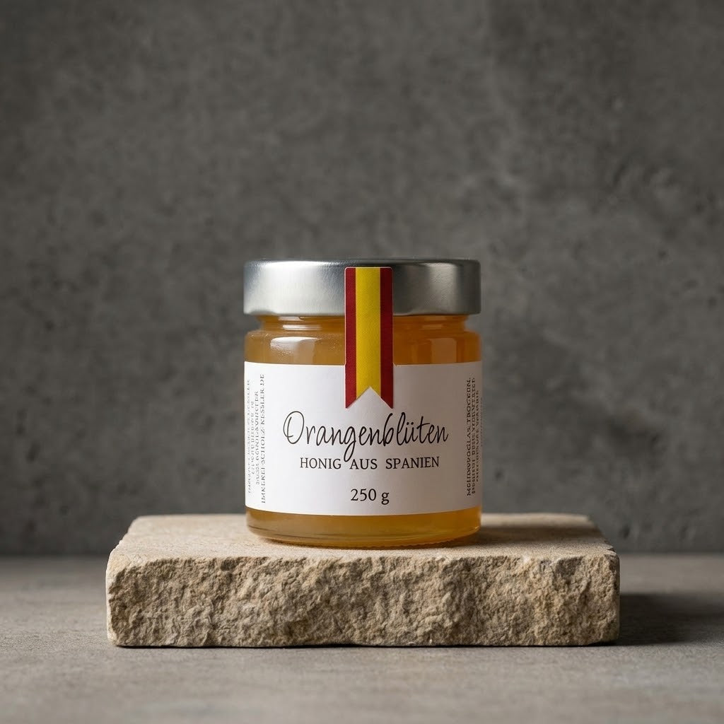 Spanischer Orangenblütenhonig im Glas – heller Honig mit feinem blumigem Aroma